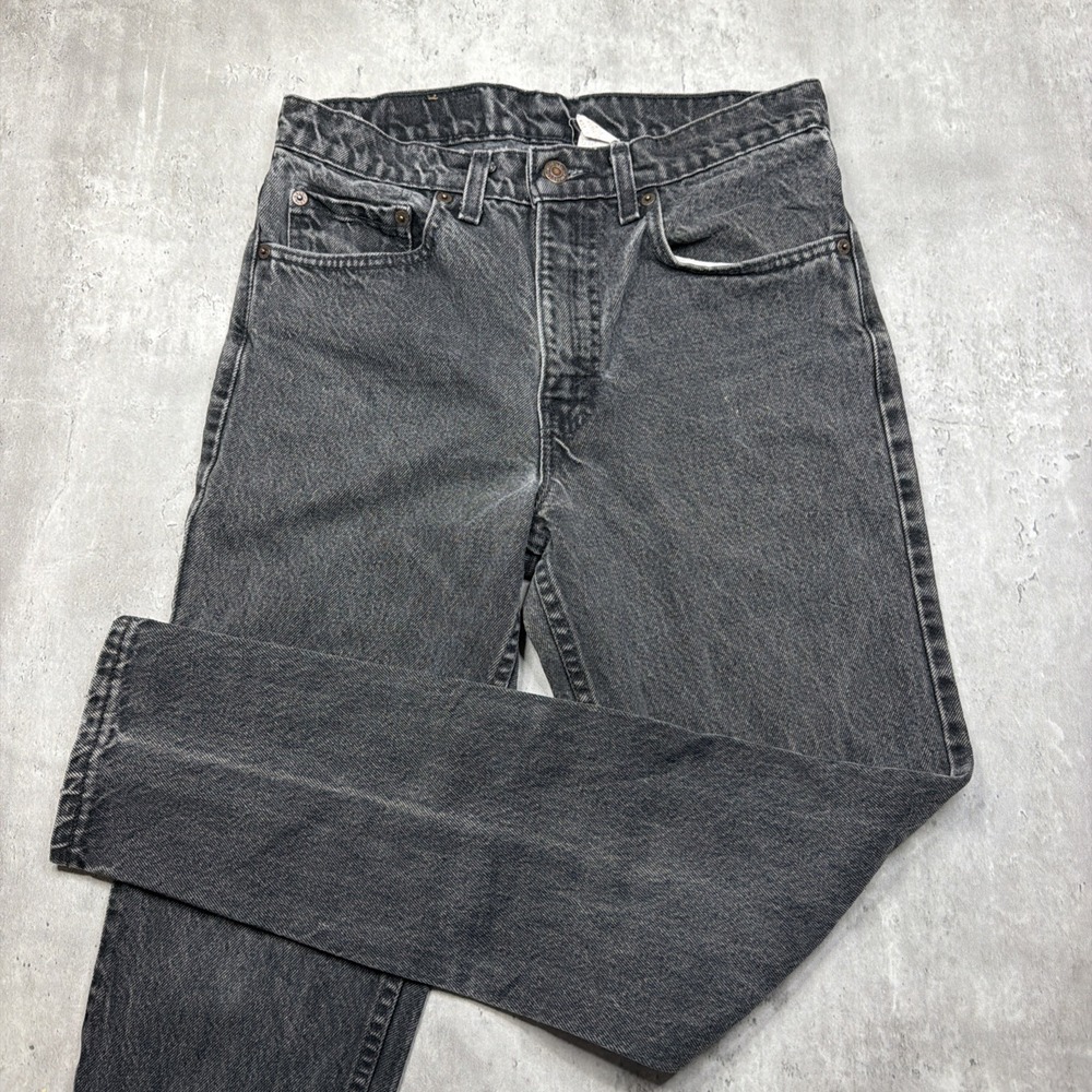 Vintage Levis 512 Jeans Mens Fits 30x30 Black  Slim Tapered Made In USA 90s Fade